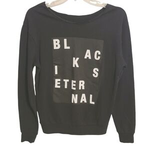 Zara Man | Rare Off the Shoulder "Black Is Eternal" Sweatshirt (Size Large)